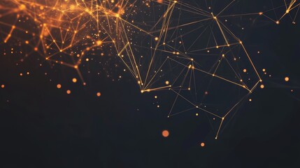 Abstract plexus network glowing in dark background