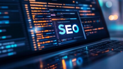 Obraz premium Seo optimization techniques for digital marketing professionals online educational content tech environment close-up view strategy insights