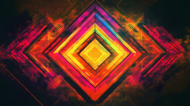 vibrant geometric neon