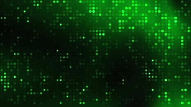 Des points lumineux verts se combinent pour former un arri&egrave;re-plan num&eacute;rique. Convient pour la technologie, l'innovation, la science et les concepts futuristes dans les projets de conception graphique