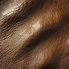 Fototapeta premium Photorealistic close-up of a leather texture, showcasing its natural grain and depth in warm brown tones.