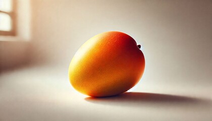 Ripe Mango with Soft Lighting on Light Background