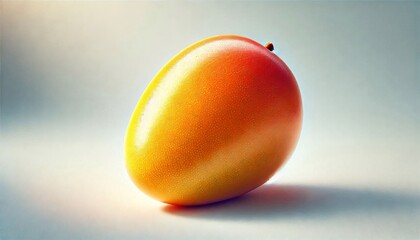 Ripe Mango on Soft Grey Gradient Background