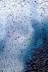 Shattered glass texture with blue tone