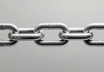 Obraz premium Close-up of a chain against a grey background