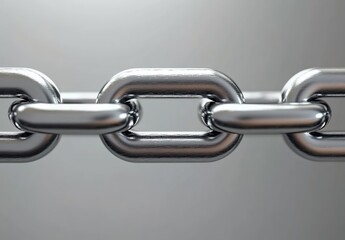 Obraz premium Close-up of a chain against a grey background