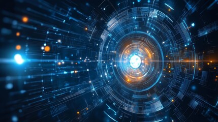 Fototapeta premium Abstract technology background with glowing circle