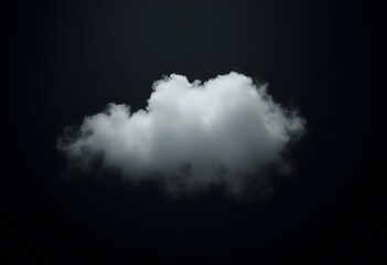 Single Fluffy White Cloud Against Dark Background Symbolizing Simplicity