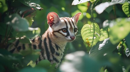 Obraz premium Exploring the Forest Habitat of the Genet