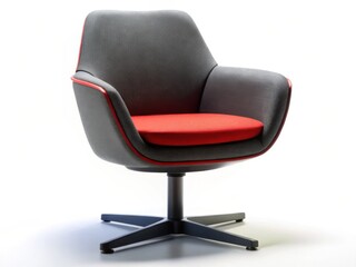 Naklejka premium Modern Gray Swivel Chair with Red Accents