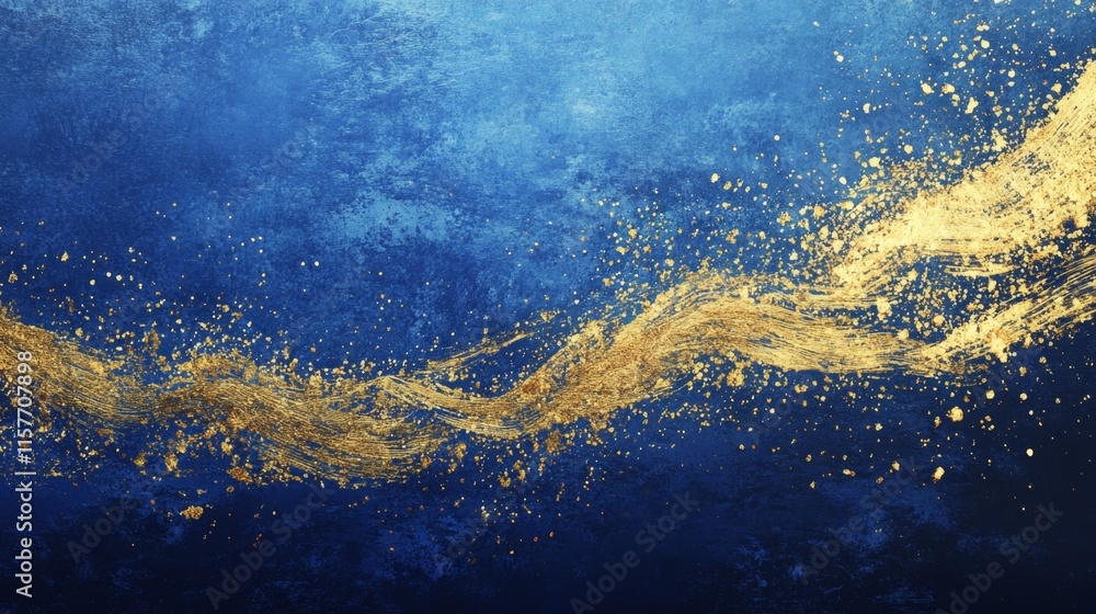 Aufkleber dynamic golden flowing texture abstract art digital creation vibrant background close-up view aesthe
