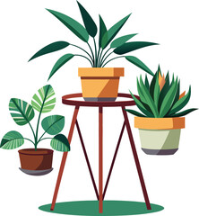 Customizable Plant Stand Vector Illustration