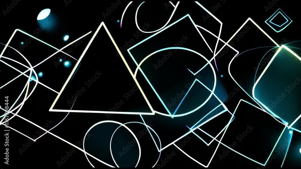 Aufkleber abstract geometric shapes create a luminous display with vibrant colors and intricate patterns. gene
