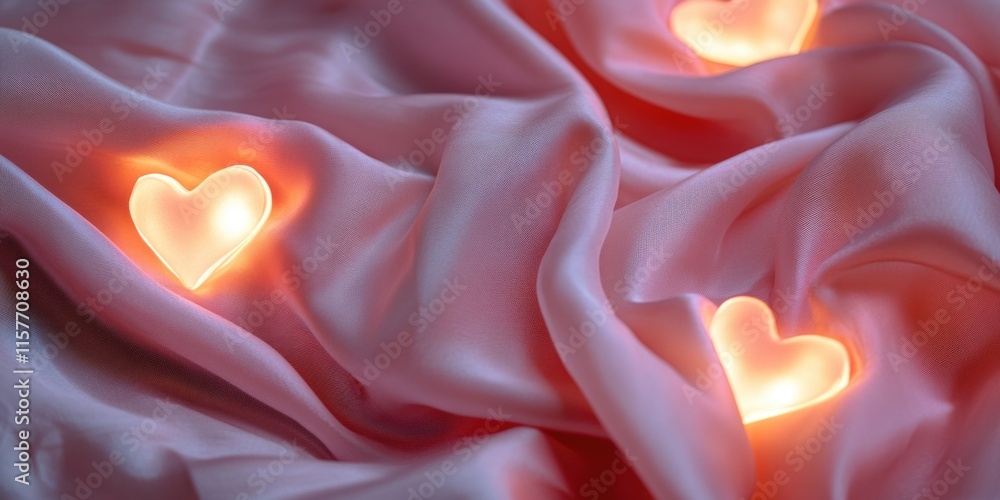 Poster a close-up view of lights on a cloth, suitable for use in product design or photography