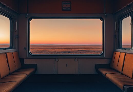 A train car with two seats and a window