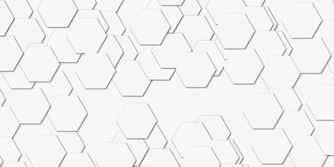 Obraz premium Abstract technology white geometric hexagon on transparent concept design honeycomb shape vector 