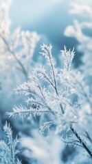 Obraz premium Nature Winter Frost Background - made with Generative AI