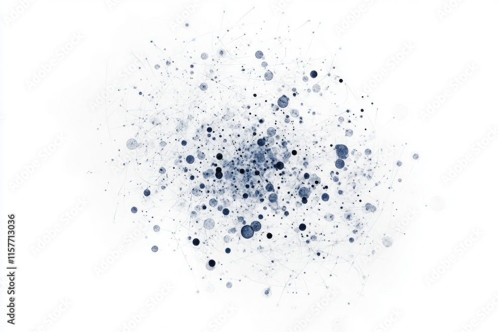Poster a bunch of colorful dots scattered on a plain white surface