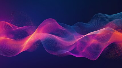 Abstract colorful wavy neon light, digital art background