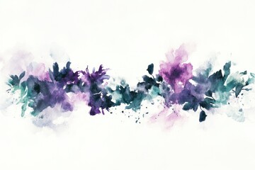 Close-up shot of mixed purple and green flowers against a white background, suitable for decorative or design purposes