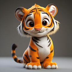 cute tiger cartoon character 3D © Kopi_std