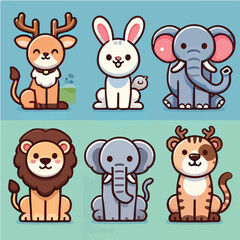 vector collection of cute and adorable animals