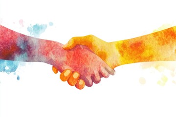 Two people shaking hands, symbolizing agreement or partnership