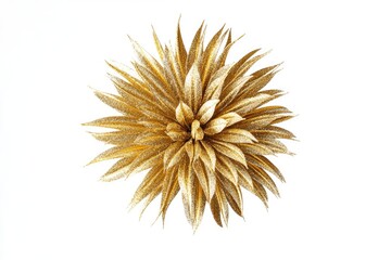 A single golden flower sits on a white background, ready for display or decoration
