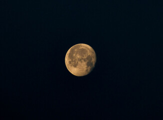 Moonlit Night: Full Moon in the Dark Sky