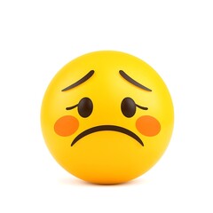 Fototapeta premium Sad Crying Cartoon: Perfect Emoji on Single Color Field 