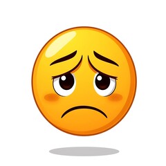 Fototapeta premium Sad Tears Emoji: Perfect Crying Face on Solid Background 