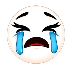Solid Color Crying: Perfect Sad Cartoon Emoji Graphic
