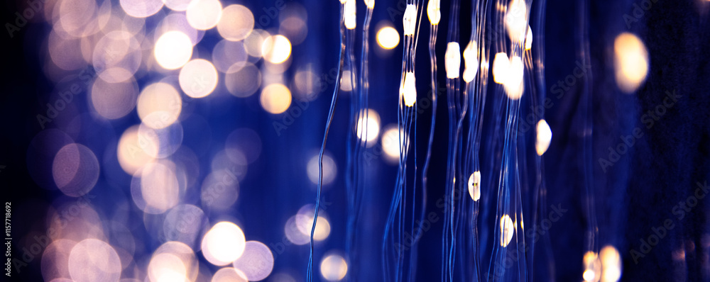 Poster abstract bokeh light on black background
