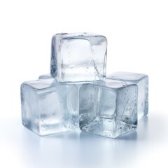 Obraz premium Pile of ice cubes on a white background