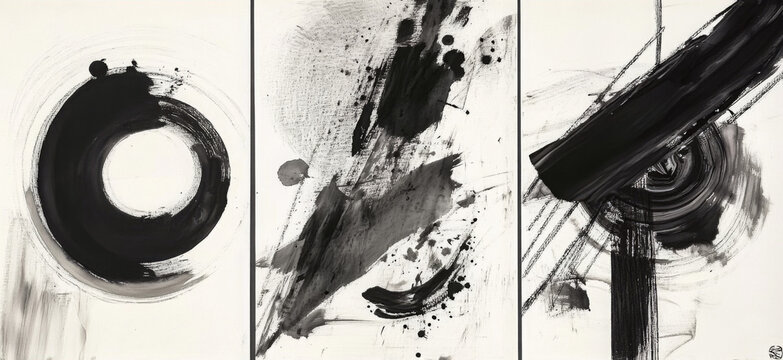 Oil texture. Acrylic paint. Textured arrangements. Black, dark, ink white beige illustration elements. Background. Abstract modern print set. Logo. Wall art. Poster. Business card. Wallpaper. 