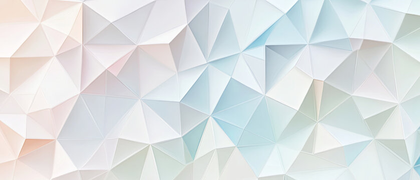 Dusty blue and pale pastel gradient with triangular shapes creates serene background
