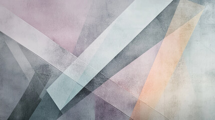 Dusty gray background with blend of pastel colors and geometric shapes