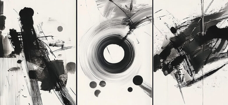 Oil texture. Acrylic paint. Textured arrangements. Black, dark, ink white beige illustration elements. Background. Abstract modern print set. Logo. Wall art. Poster. Business card. Wallpaper. 