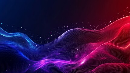 Abstract red and blue digital waves background
