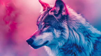 wolf animal abstract wallpaper in pastel colors with creative design and minimalistic art style
