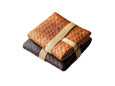 Handwoven pandan mats from Samoa showcasing vibrant patterns, perfect for decor or functional use