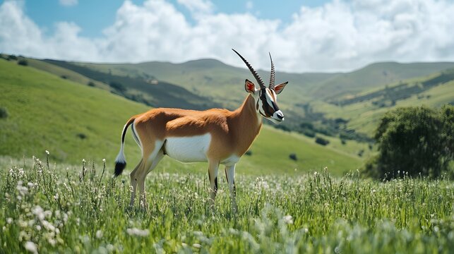 Bontebok Antelope in South African Grasslands