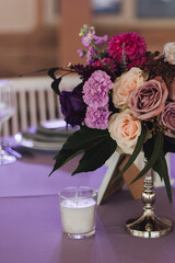 wedding table setting with flowers