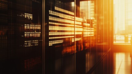 Warm Light Over Layered Market Graphics in High Resolution