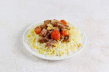 A traditional meal of Azerbaijan Qara for plov or ash.