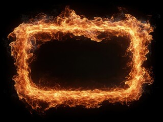 Dynamic fire frame display abstract background digital art dark environment visual concept for creative projects