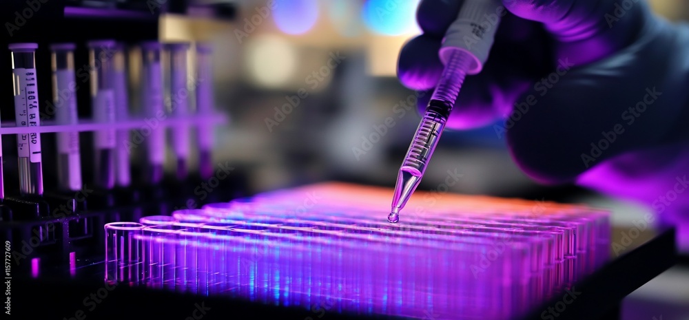 Poster a scientist uses a pipette to transfer liquids in a laboratory setting.