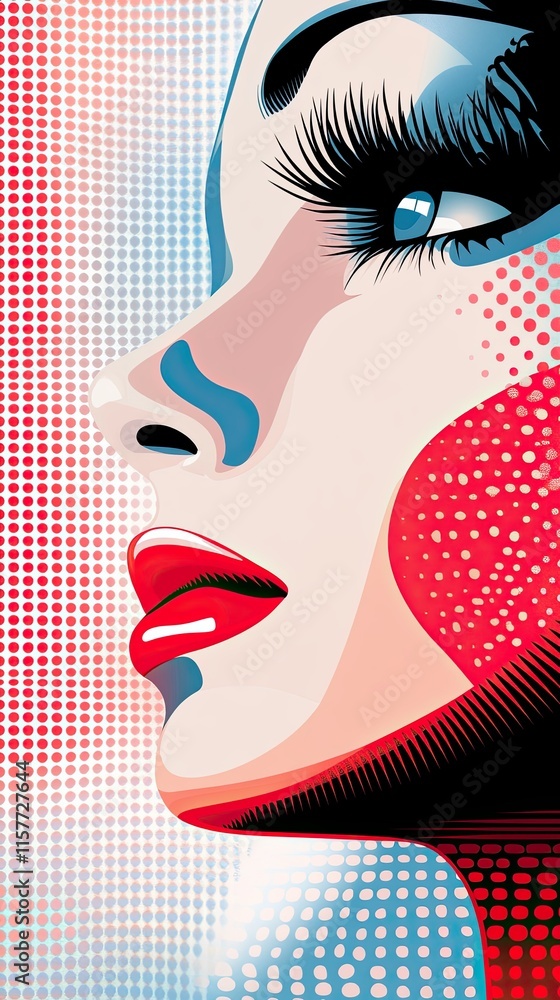 Poster vibrant fractal patterns in minimalist pop art capture artful allure with comic aesthetics