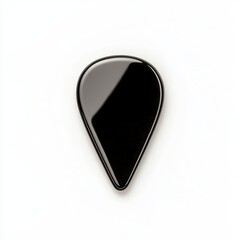 Obraz premium A close up of a black guitar pick perfect for music-themed designs. isolated on white background