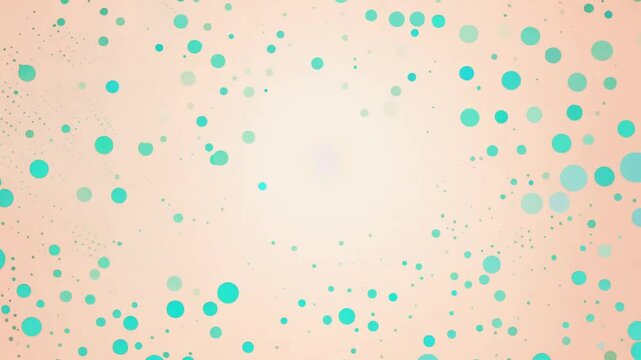 Camera zooms out to reveal red and turquoise polka dots on beige creating a lively modern design with subtle texture